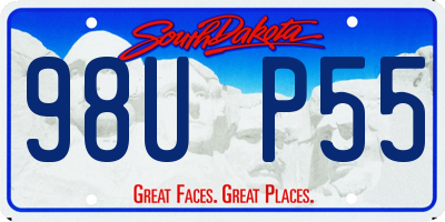 SD license plate 98UP55