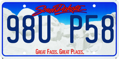 SD license plate 98UP58
