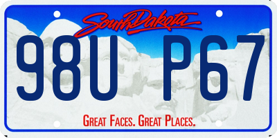 SD license plate 98UP67