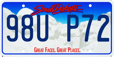 SD license plate 98UP72