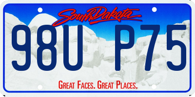 SD license plate 98UP75
