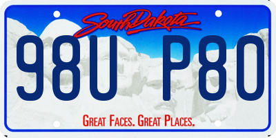 SD license plate 98UP80