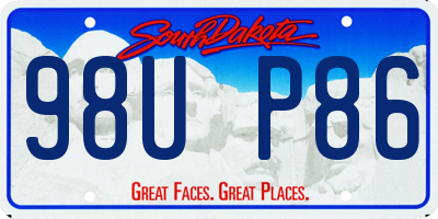 SD license plate 98UP86