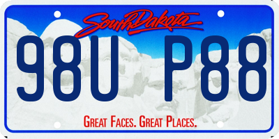 SD license plate 98UP88