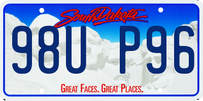 SD license plate 98UP96