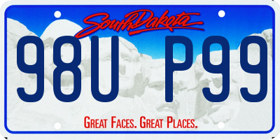 SD license plate 98UP99