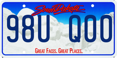 SD license plate 98UQ00