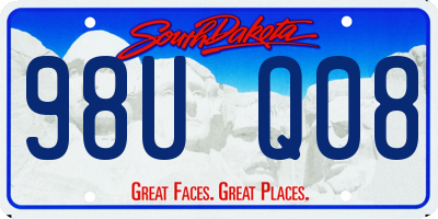 SD license plate 98UQ08