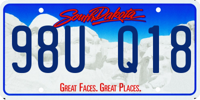 SD license plate 98UQ18