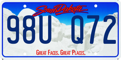 SD license plate 98UQ72