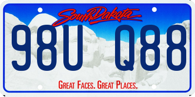 SD license plate 98UQ88