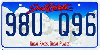 SD license plate 98UQ96