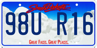 SD license plate 98UR16
