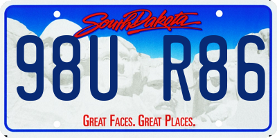 SD license plate 98UR86