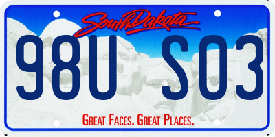 SD license plate 98US03