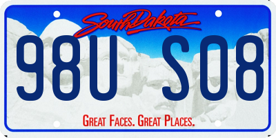 SD license plate 98US08