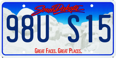 SD license plate 98US15