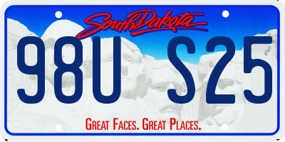 SD license plate 98US25