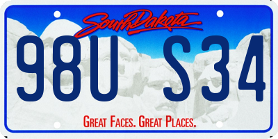 SD license plate 98US34