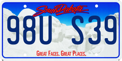 SD license plate 98US39