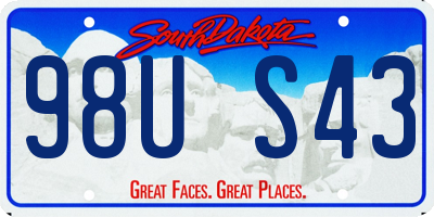SD license plate 98US43