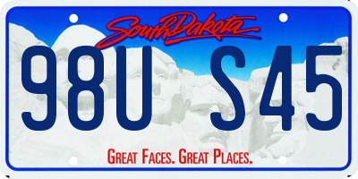 SD license plate 98US45