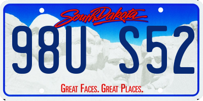SD license plate 98US52