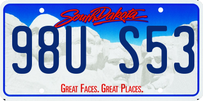 SD license plate 98US53