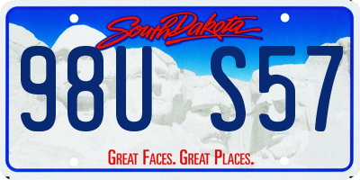 SD license plate 98US57