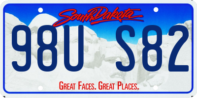 SD license plate 98US82