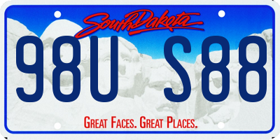 SD license plate 98US88