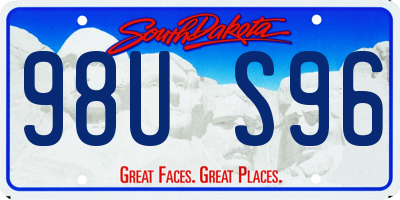SD license plate 98US96