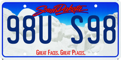 SD license plate 98US98