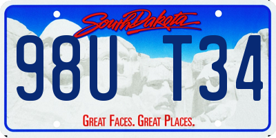 SD license plate 98UT34