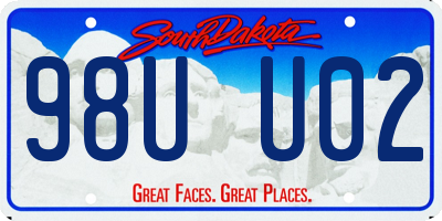 SD license plate 98UU02