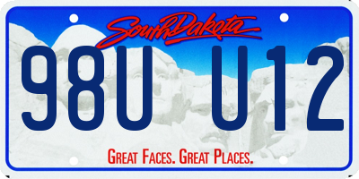 SD license plate 98UU12