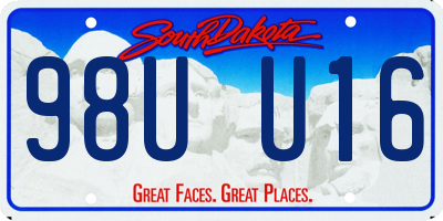 SD license plate 98UU16