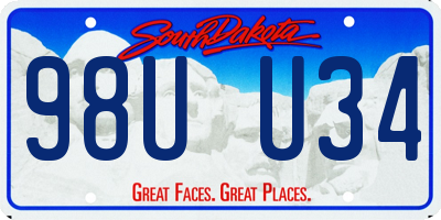 SD license plate 98UU34