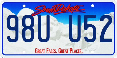 SD license plate 98UU52