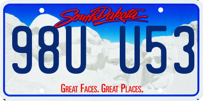 SD license plate 98UU53