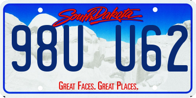 SD license plate 98UU62