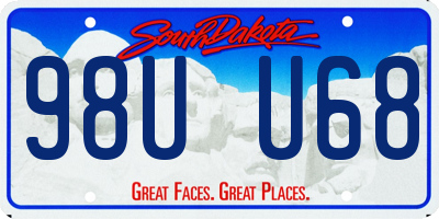 SD license plate 98UU68