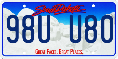 SD license plate 98UU80
