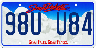 SD license plate 98UU84