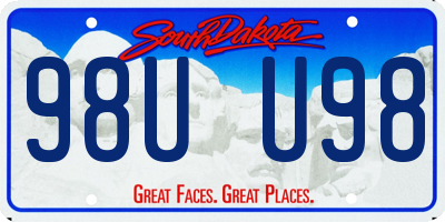 SD license plate 98UU98