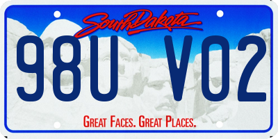 SD license plate 98UV02