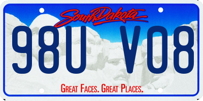 SD license plate 98UV08