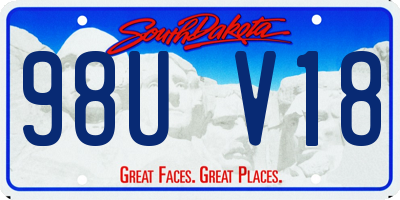 SD license plate 98UV18