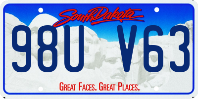 SD license plate 98UV63