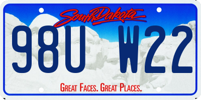SD license plate 98UW22
